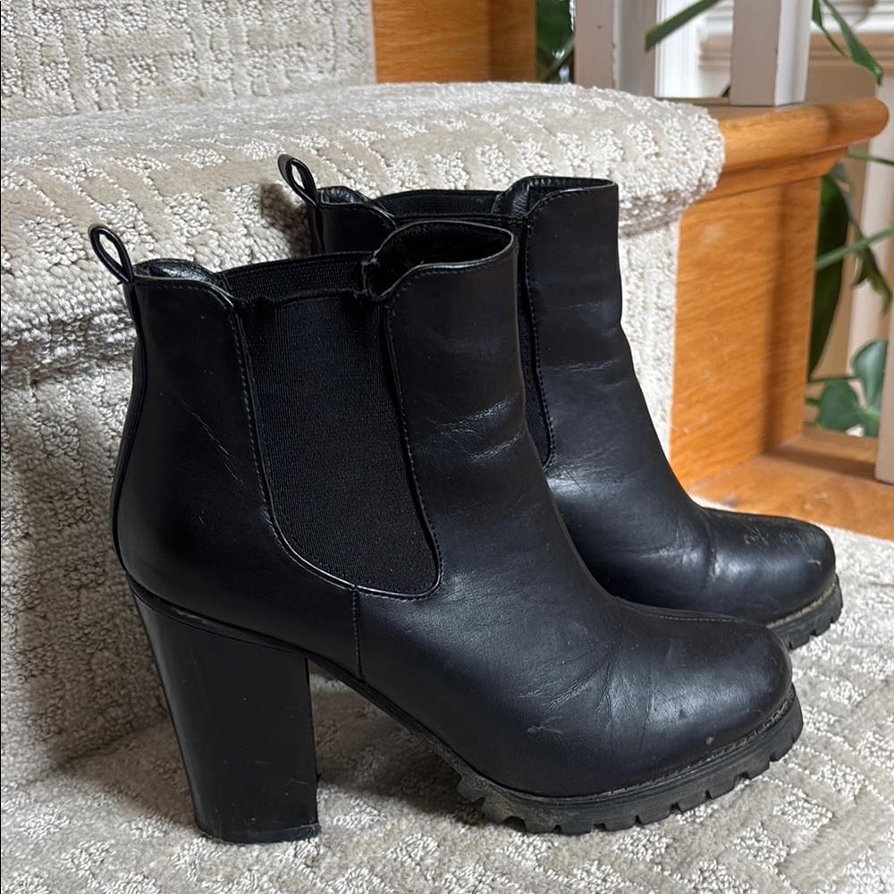 Chinese Laundry Black Heeled Boots